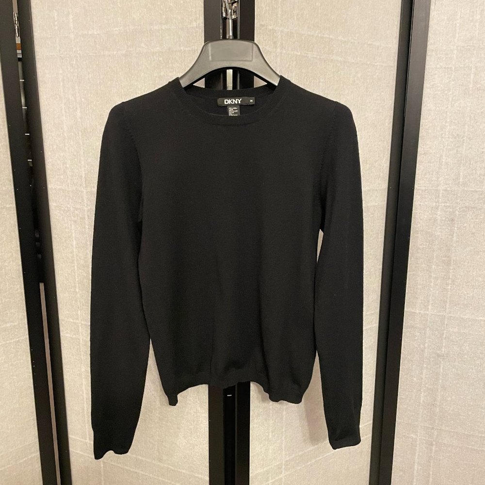 DKNY Black Wool Blend Sweater